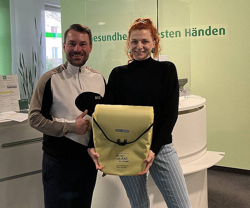 Emily Tobinski aus Dresden freute sich riesig über eine neue Ortlieb Radtasche